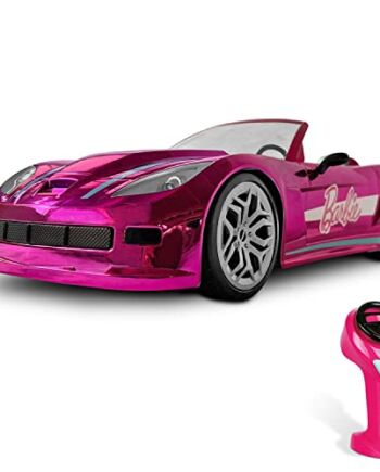 Mondo Motors – Mattel Barbie Dream Car Cabrio Glamour – samochód RC dla dzieci Barbie – dwuosobowy – realistyczne detale – różowy