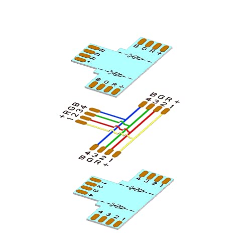 20 sztuk łączników RGB LED Strip, Led Strip łącznik 4-biegunowy, taśma LED łącznik do 10 mm taśmy LED RGB (20 szt. klipsów plus 8 szt. w kształcie litery T) - obrazek 7