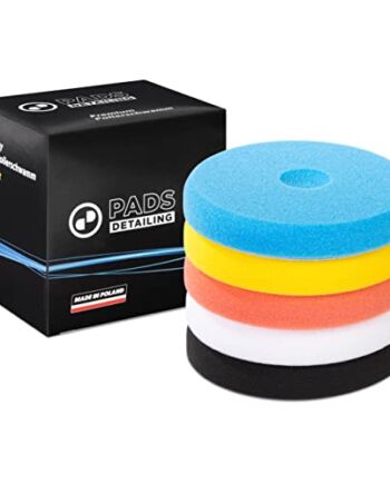 DetailingPads Zestaw 5 padów polerskich – gąbka do polerowania 150 mm – zestaw padów polerskich 150 mm – zestaw do polerowania samochodu – renowacja lakieru – gąbka do polerowania 150 mm – pad do polerowania 150 mm – pianka do polerowania (płyty)