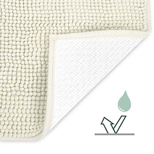 Beautissu BeauMare WR Chenille, antypoślizgowy, nadaje się do ogrzewania podłogowego – puszysty dywanik łazienkowy do prysznica, wanny i toalety, w kolorze naturalnym - obrazek 7