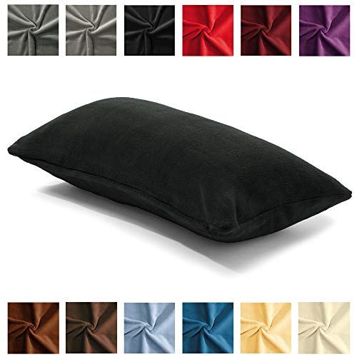 CelinaTex Xanio poduszka dekoracyjna z poduszką wewnętrzną 40 x 80 cm czarna Coral-Fleece poduszka na sofę z mikrofibry poduszka do przytulania - obrazek 8