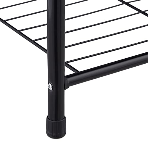 Relaxdays Garderoba z półką na buty, 4 pary butów, 4 haczyki, 1 drążek na ubrania, garderoba do korytarza wys. x szer. 173 x 60 x 31 cm, czarna - obrazek 3