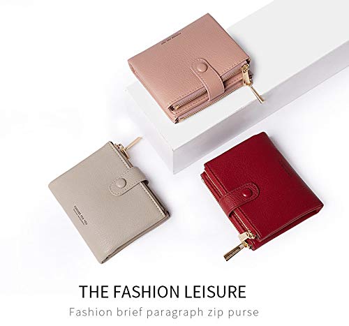 Damski portfel, skóra PU, mały portfel dla kobiet, czerwony - obrazek 2