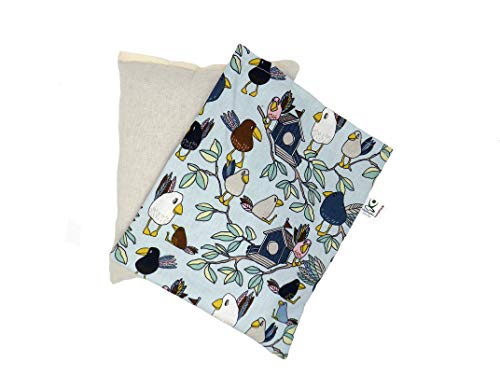 VITASIMPLEX poduszka ziołowa z 8 różnymi ziołami leczniczymi, takimi jak chmiel, melisa, koparka, mięta, płatki róży, lawenda, ysop, Quendel, poszewka zmywalna, motyw 342 (ptak) ok. 20 x 24 cm - obrazek 2