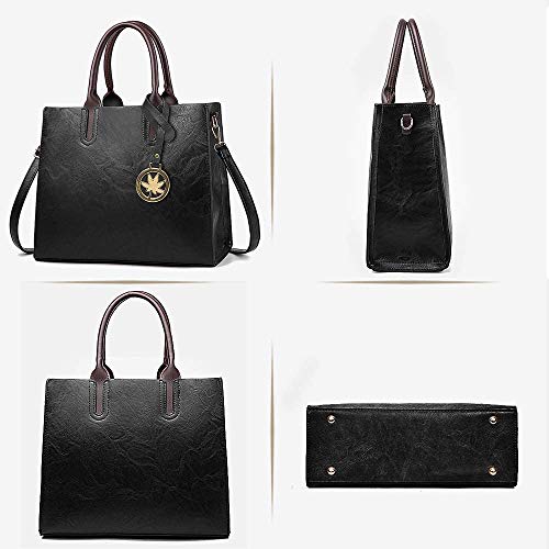 BestoU torebka damska, czarna, duża, skórzana, duża torba na ramię, sh - obrazek 4