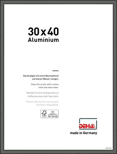 DEHA Design Ramka na zdjęcia Boston, 30x40 cm, Kontrastowy szary