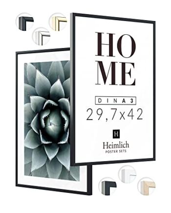 Heimlich® - Ramka na zdjęcia - A3 29,7 x 42 cm, aluminium, czarny, 2 s