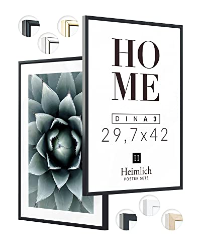 Heimlich® - Ramka na zdjęcia - A3 29,7 x 42 cm, aluminium, czarny, 2 s