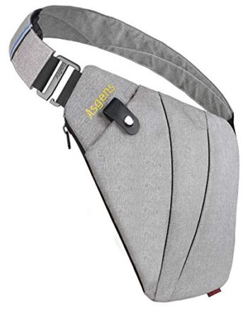 Asgens Torba sportowa crossbody na klatkę piersiową praktyczna wielofunkcyjna ochrona przed kradzieżą torba na ramię wodoodporna torba kurierska