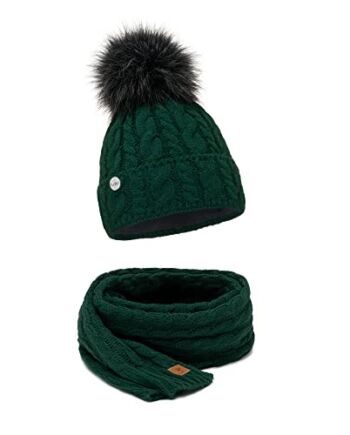 Damska zimowa czapka, ciepła czapka z dzianiny, czapka zimowa z pompon