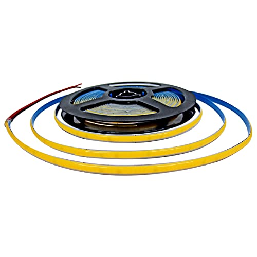 Taśma LED 24 V, szerokość 5 mm, ultra cienka taśma LED COB naturalna biel 4000 K 5 m 480 diod LED/m, łącznie 2400 diod LED, neonowe światło LED, listwa świetlna na imprezę, ladę, regał, do mieszkania - obrazek 7