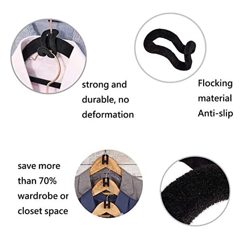 Miniwieszaki na ubrania, 30 sztuk, haczyki łączące, wieszaki na ubrania, złącza haczykowe, mini złącza, do wieszaków na ubrania, oszczędność miejsca w szafie na ubrania (czarne) - obrazek 8