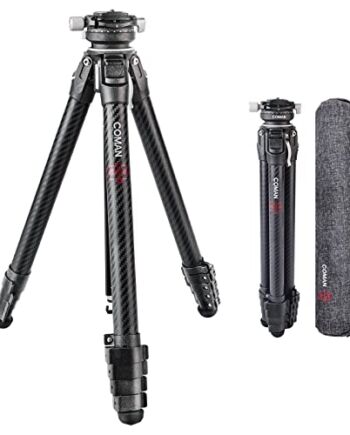 COMAN Zero-Y lekki statyw podróżny, z włókna węglowego, profesjonalny statyw do aktywności na świeżym powietrzu z panoramiczną głowicą kulową, statyw do aparatu