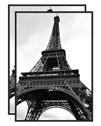 Ramka na zdjęcia w formacie A2, klasyczna, czarna aluminiowa ramka z certyfikatem ze szkłem akrylowym, poziome i pionowe formaty, do dekoracji ścian i domu, zestaw 2 sztuk