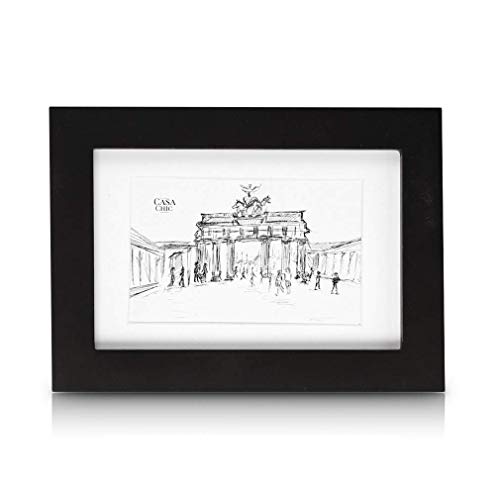 Classic by Casa Chic Ramka na zdjęcia z litego drewna, 15 x 10 cm, szklany front, z passe-partout, szerokość ramy 2 cm, czarna, 3 sztuki, drewno, 6 x 4 - obrazek 9