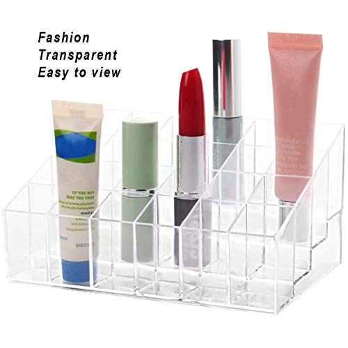 Osuter 2PCS Stojak na Szminki Organizer na Szminki Przezroczysty Ekspozycyjny Uchwyt na Kosmetyki (24 przegródki) - obrazek 3