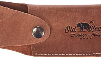 Old Bear Etui na pasek z zatrzaskiem ze skóry w kolorze brązowym duże - 16 cm