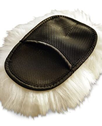 HIRSCHGAU® Rękawica do mycia samochodu z prawdziwej skóry jagnięcej firmy Merinoschaf do czyszczenia i pielęgnacji chromowanego szkła lakieru do samochodów, łodzi, motocykli