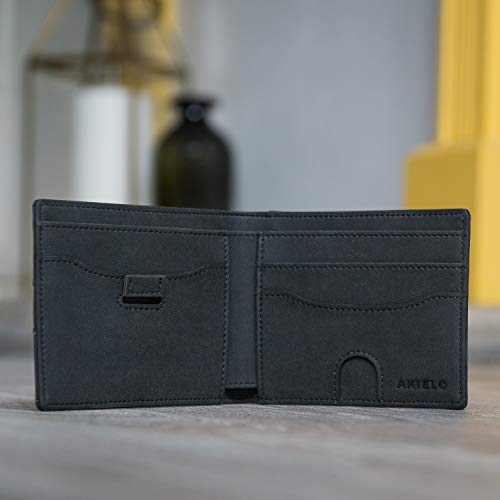 portfel - męski portfel dwukrotnie z zakładką - portfel kart blokujący - obrazek 4