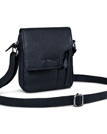 ROYALZ "Columbus" męska torba na ramię w stylu vintage, mała, skórzana, męska torba na ramię, mini kieszeń boczna do zawieszenia