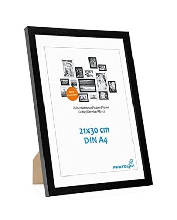 CO B ramka na zdjęcia, drewno A4, 21 x 29,7 cm, czarna ramka na zdjęcia idealna do kolażu, portretów i dokumentów
