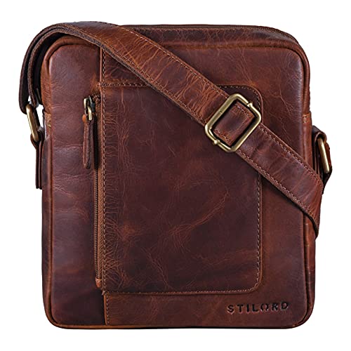 STILORD 'Ashton' Saszetka Skórzana Mêska Vintage Torba na ramiê Crossbody Bag Ma³a mêska torba na ramiê Vintage skórzana Prawdziwa skóra, Kolor:florida - br±zowy - obrazek 5