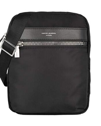 David jones - Męska Torba na Ramię Mała - Nylonowa Torba Listonoszka - Torby Crossbody Messenger Wiele Kieszeni - Mężczyzn Torebka Robocza Biznesowa Biurowa - Czarny