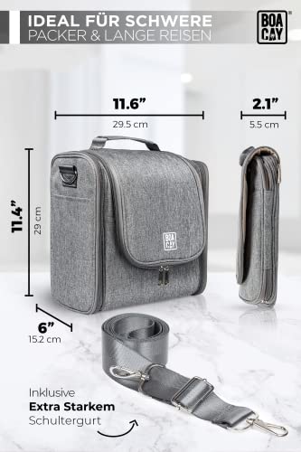 BOACAY Bardzo Duża Wisząca Kosmetyczka Podróżna dla Kobiet i Mężczyzn, - obrazek 5