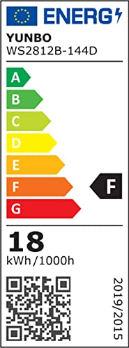 YUNBO WS2812B adresowalna taśma LED 1 m 144 pikseli, RGB 5050 SMD 5 V czarna płytka drukowana (PCB), IP67, wodoodporna, możliwość przycięcia, inteligentne elastyczne oświetlenie LED - obrazek 3