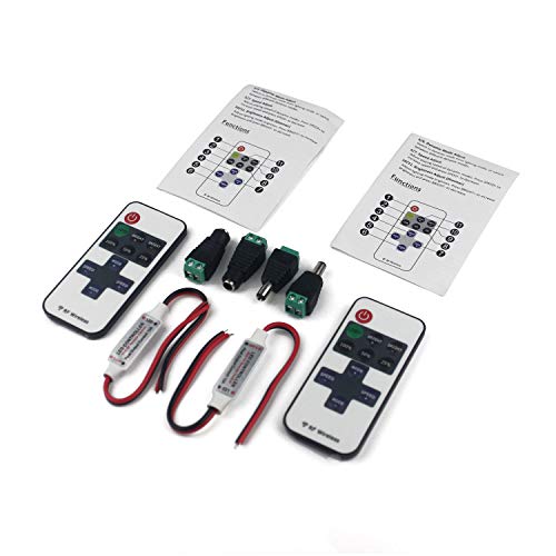 Taikuwu 2 sztuki taśmy LED sterownik LED taśma ściemniacz sterownik DC 5 V-24 V 12 A odbiornik RF bezprzewodowy pilot LED pilot do 2-biegunowy SMD 5050 3528 2835 5630 taśma LED - obrazek 6