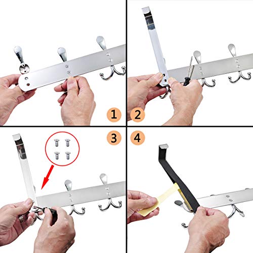 LYLIN Haczyk na drzwi ze stali nierdzewnej, wieszak na drzwi z 15 hacz - obrazek 2