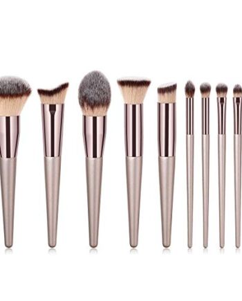 VOANZO Zestaw 10 pędzli do makijażu z wysokiej jakości wełny nylonowej, do wszystkich konsystencji (pudru, kremów i płynów)
