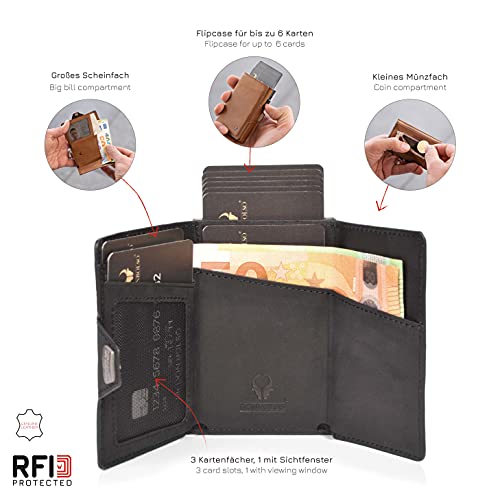 DONBOLSO Portfel Flip, Vintage czarny, Mit Münzfach, Vintage - obrazek 3