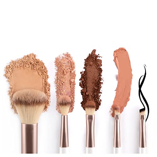 Zestaw pędzli do makijażu Luvia, zestaw podróżny Macchiato, 5 pędzli kosmetycznych wraz z pojemnikiem na pędzle do makijażu, wegańskie (Biały / Macchiato) - obrazek 7