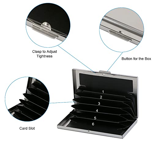 Vicloon Metalowy portfel na karty, ultra cienkie, aluminiowe, metalowe - obrazek 5