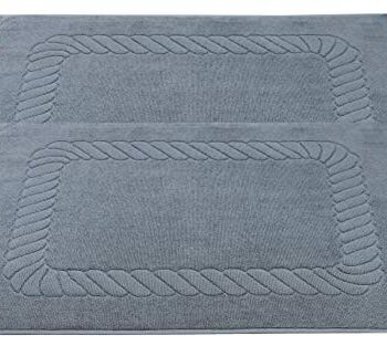 ZOLLNER Mata Łazienkowa Dywanik Komplet 2 Szt. 50 x 70 cm Bawełna Szar