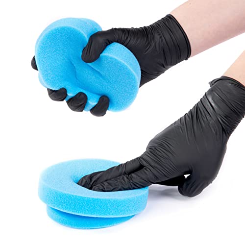 DETAILINGPADS Ręczne pady do polerowania - gąbka polerska 120/45 mm + rękawiczka – odporna na wysokie temperatury – klasyczna gąbka do polerowania – trwała tarcza polerska – narzędzie do polerowania – zestaw do lakierowania samochodowego - obrazek 5