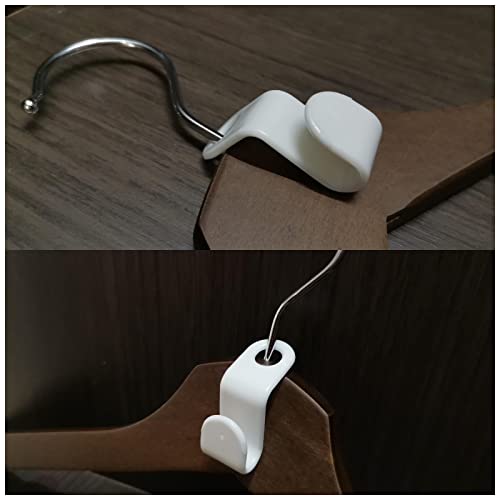 Wieszak na ubrania, nie zajmuje dużo miejsca, 60 sztuk, haczyki łączące, wieszak na ubrania, uchwyt łączący do wieszaków na ubrania (biały) - obrazek 5