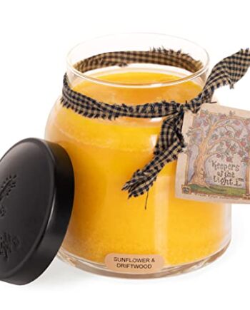 A Cheerful Giver - Słonecznik i drewno dryfujące - 974 ml świeczka zapachowa Papa z pokrywką - Keepers of The Light - 155 godzin, świeca prezentowa, żółta