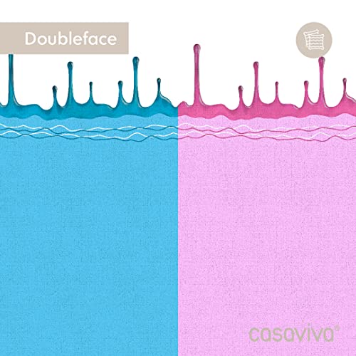 Casaviva® Zestaw 2 Satynowe poduszki meblowe Premium cm 50 x 50 Double Face wodoodporne, wysuwane we Włoszech eleganckie i nowoczesne. (Jasnoniebieski i Różowy Malarstwo, wkładki) - obrazek 8