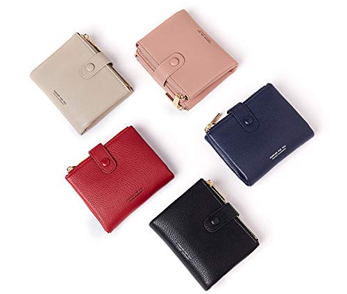 Damski portfel, skóra PU, mały portfel dla kobiet, czerwony - obrazek 3