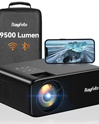 Projektor 4 K, 9500 l Full HD Native 1920 x 1080p, mini projektor, WiFi Bluetooth do wyświetlacza 4K 300", przenośny projektor LCD LED, kino domowe/na zewnątrz/konferencje, do iOS/Android/TV Stick, z Plecak