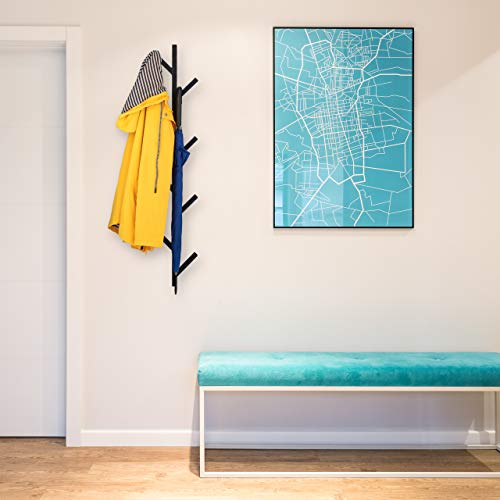 Relaxdays Garderoba ścienna z 8 haczykami, zajmuje mało miejsca, dekor - obrazek 4