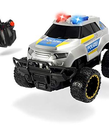 Dickie Toys 201119127 RC Police Offroader, RTR, samochód policyjny, zdalnie sterowany pojazd, z pilotem zdalnego sterowania, do 8 km/h, dla dzieci od 6 lat, 20 cm