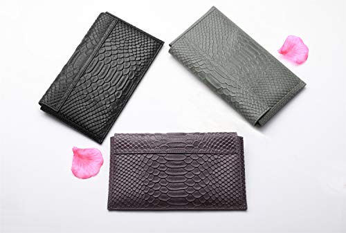 Ziilay torebka damska z pełnej skóry bydlęcej, torebka wieczorowa, torebka kopertowa, z etui na karty, burgundowy (fioletowy) - 88ZL01-PL - obrazek 3