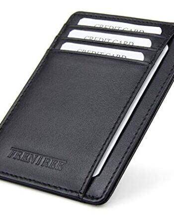 Frentree® Etui na karty ze skóry, bardzo cienkie, z ochroną RFID i oki