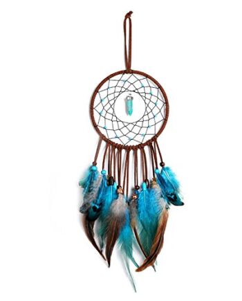 Dsaren Łapacz snów, ręcznie wykonany, łapacz snów, ozdoba na ścianę, ozdoba na baby shower, do samochodu, na wesele, jako dekoracja domu, prezent (niebieski)