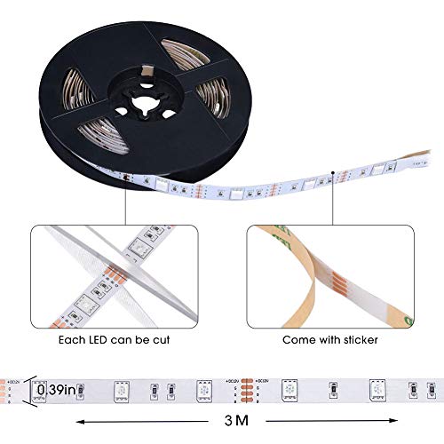 Taśma Led RGB 3M Taśma Do Podświetlania TV LED 90LED 5V SMD 5050, Polaryzacja Usb Zestaw Oświetlenia Led Tv Led, Pilot Ir Z Telewizorem Na Podczerwień I Monitorem PC - obrazek 7