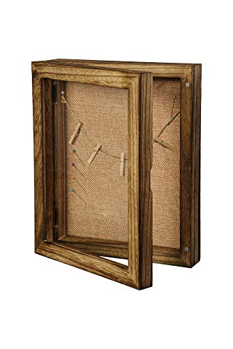 LucroTo Drewniana ramka na zdjęcia 3D do napełniania brązowa (20,3 x 25,4 x 5,7 cm) I wszechstronne zastosowanie jako prezent pieniężny lub prezent ślubny wraz z akcesoriami