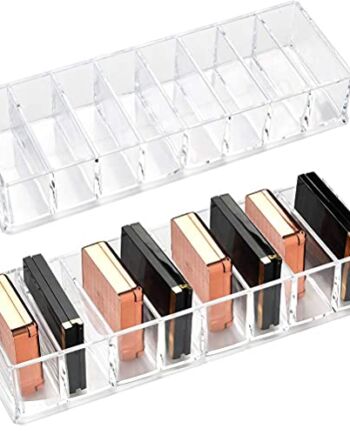 Akrylowy kompaktowy uchwyt, organizer do makijażu taca do przechowywania cieni do powiek puder rozświetlony lakier do paznokci szminka przezroczysta, 8 komórek